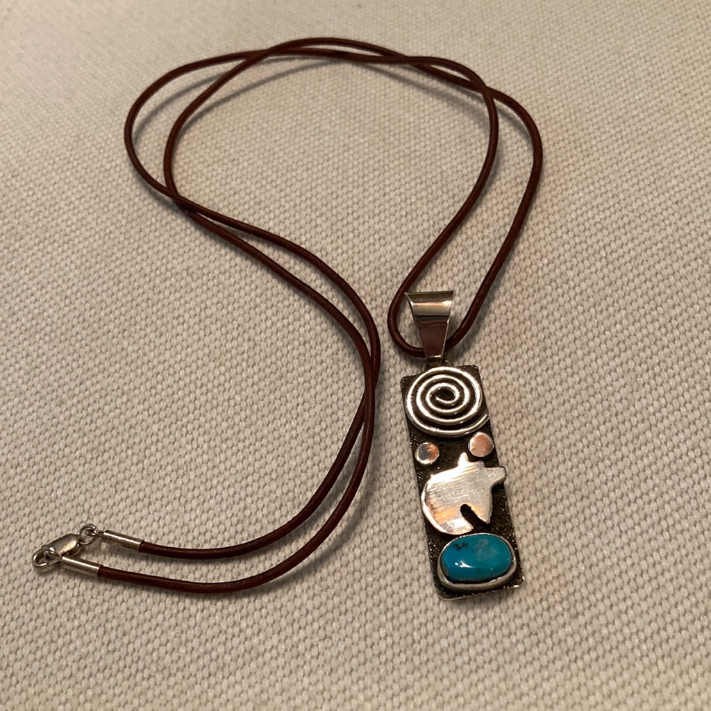 Alex Sanchez Native American Sterling Necklace/Pendant, New
